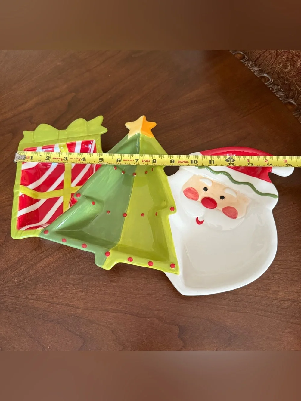 Target Home Hand-Painted Christmas Divided Serving Tray Party Decor Holiday Dish